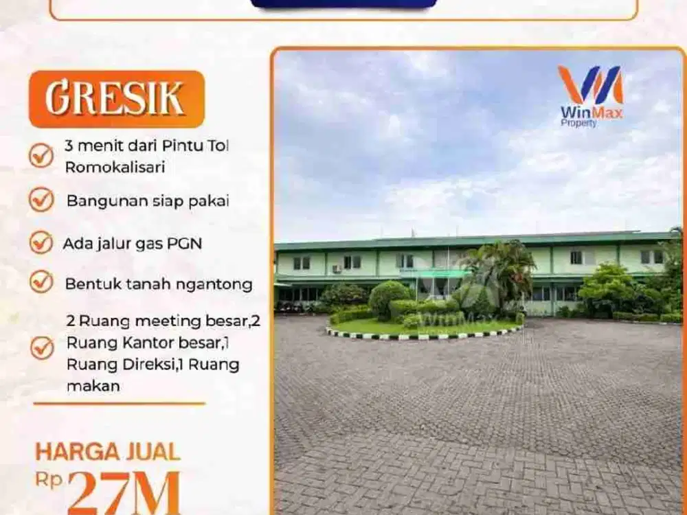 Di Jual Murah Pabrik Di Mayjend Sungkono - Gresik, Dekat Pintu TOL Romo Kalisari