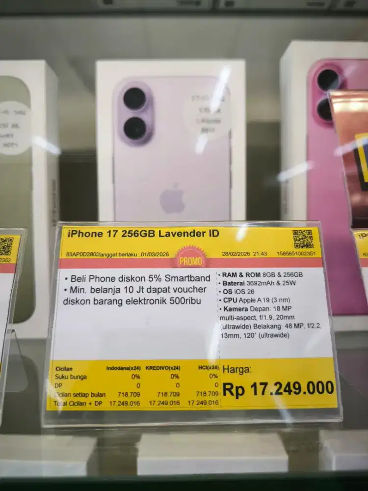 Apple Iphone 17 256GB (Sage Green & Lavender)