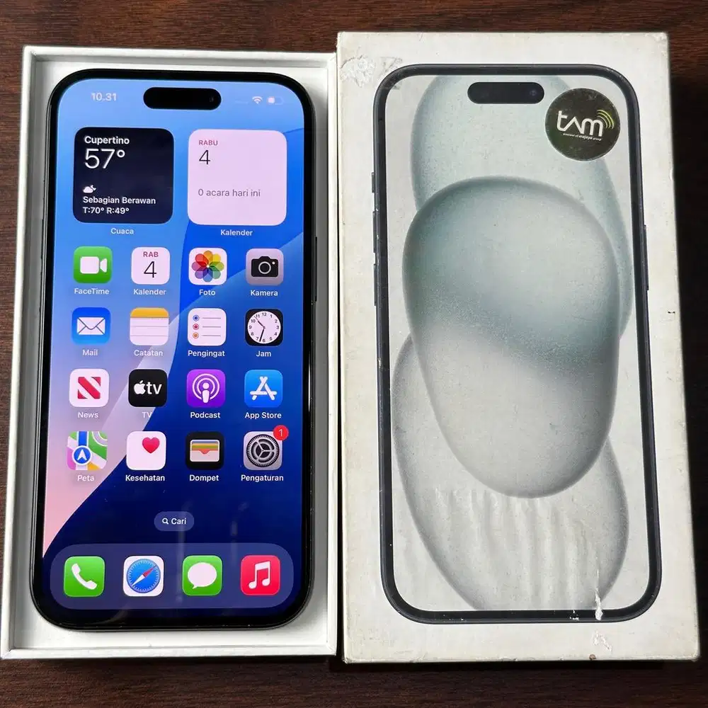 iPhone 15 128GB BH97% Black fullset mulus