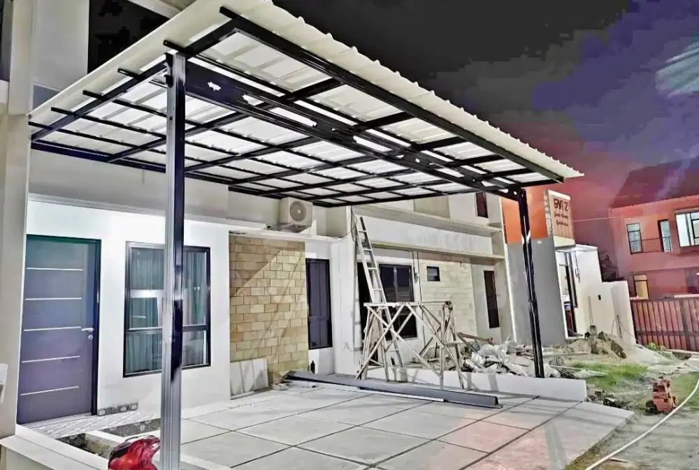 Pasang kanopi rangka baja ringan