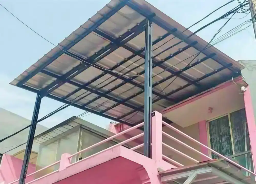 Pasang kanopi balkon baja ringan