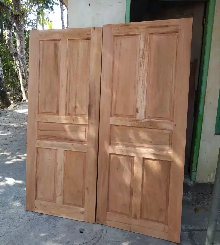 Pintu blox prostek kayu mahoni