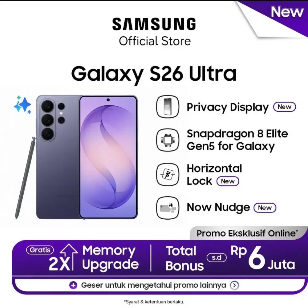 SAMSUNG S26 ULTRA 12/256 FREE UPGRADE 12/512 SEGEL BOX