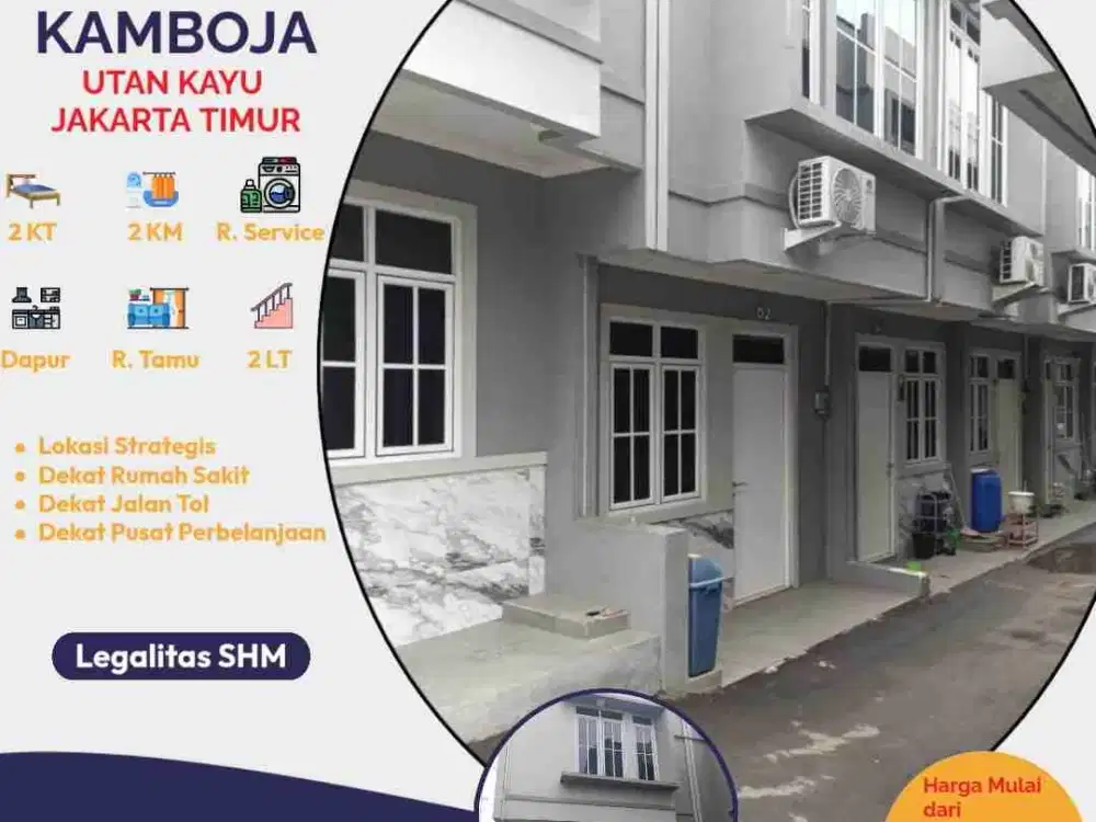 Cluster Murah Modern Minimalis 2 Lantai di Utan Kayu, Jakarta Timur