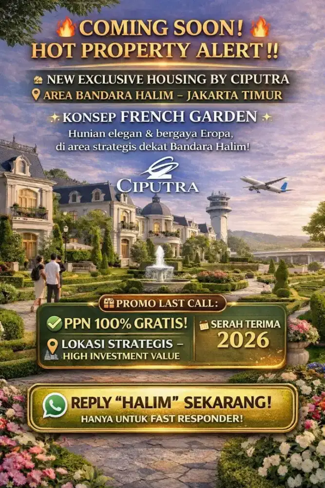 Cluster pertama & satu2nya di Halim oleh Developer ternama Ciputra