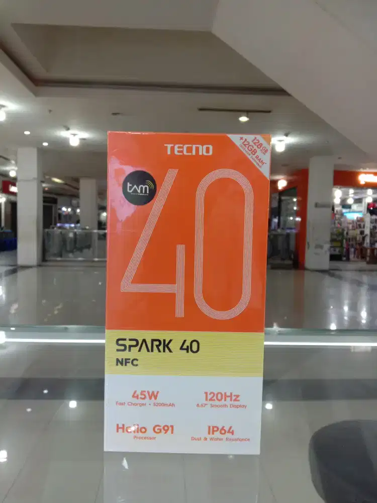 Tecno Spark 40 12/128 Silver, Garansi Resmi 12 Bulan