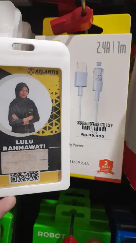 BASEUS GEM DATA CABLE USB TO IP 2.4A