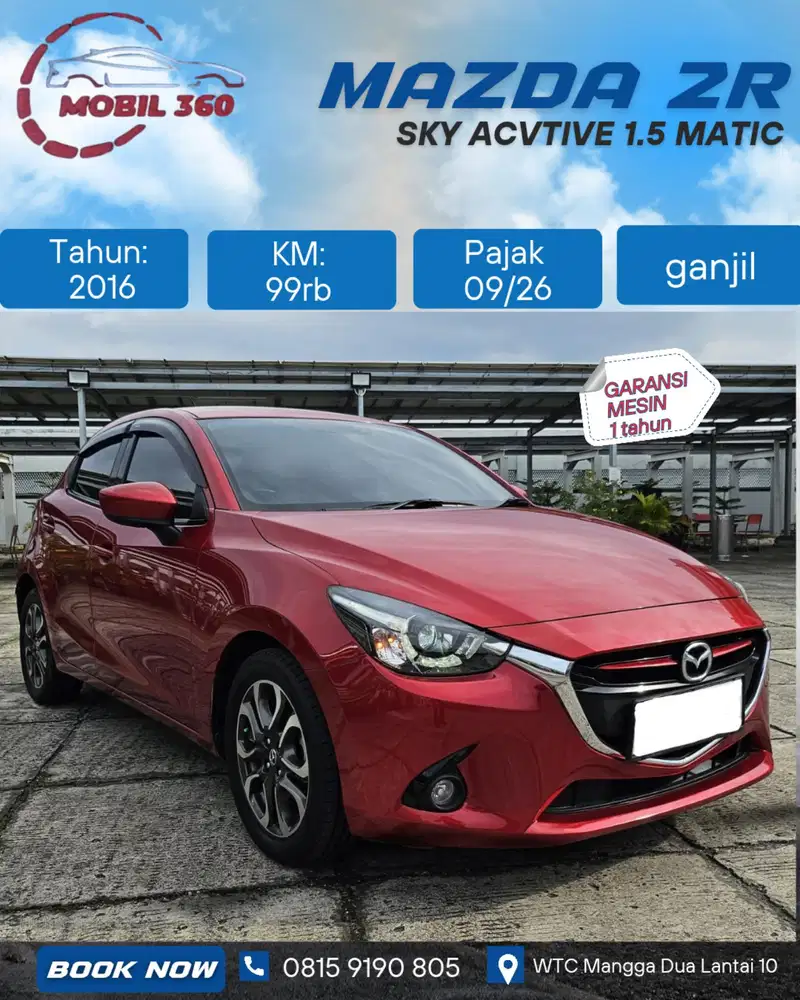 Mazda 2 R Skyactiv 1.5 matic tahun 2016 Merah