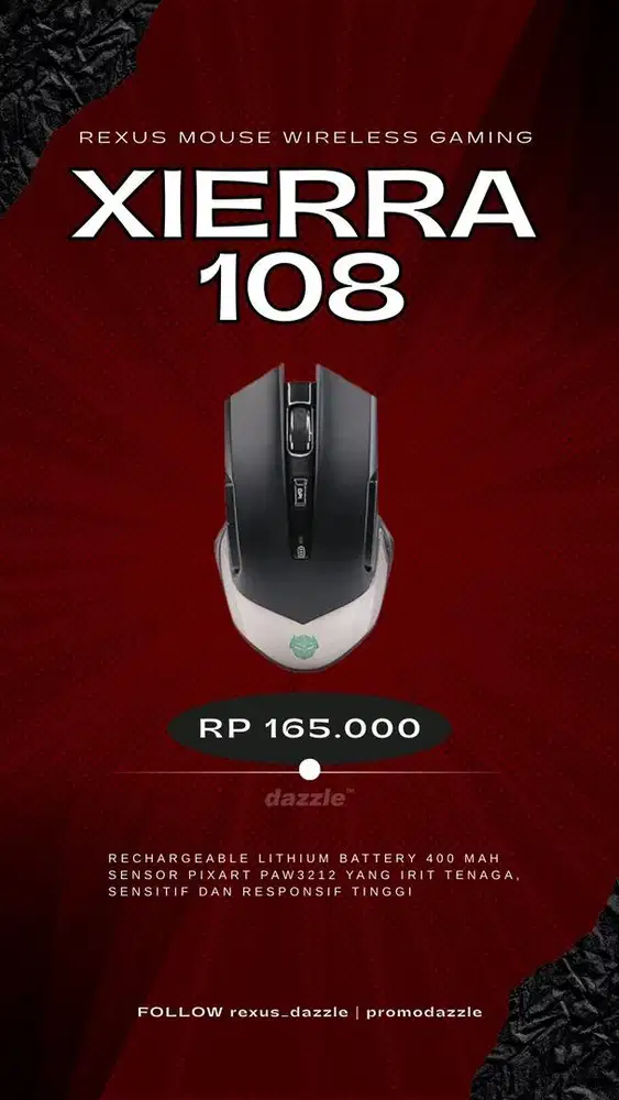 Mouse gaming wireless RX-108