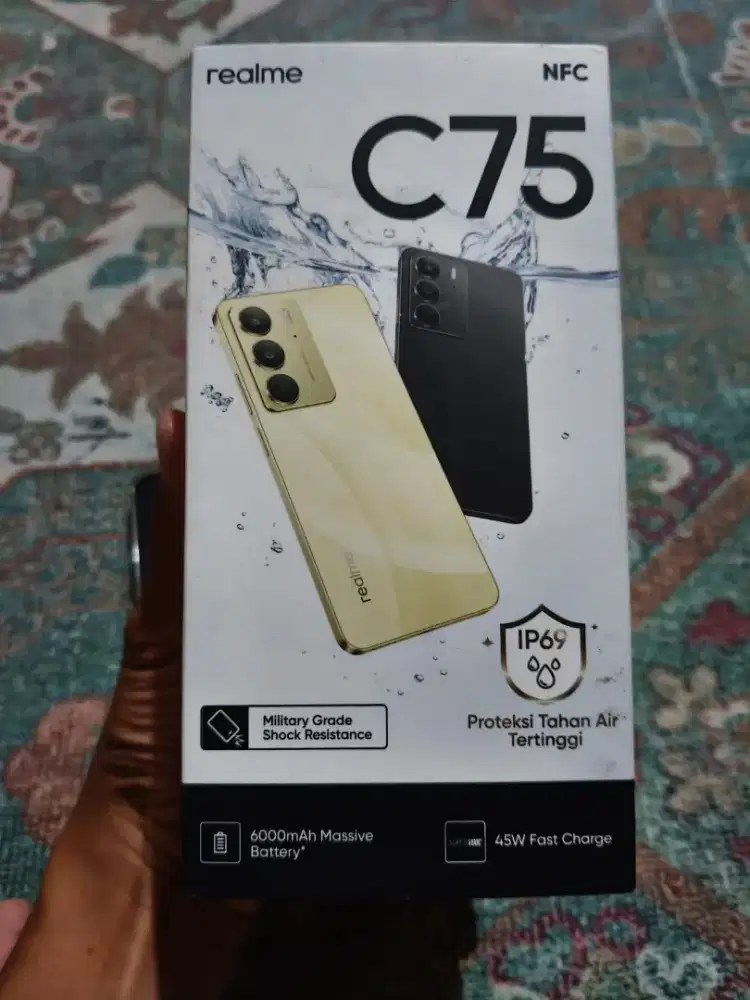Realme C75 ram 8gb/128gb fulset hp tangguh