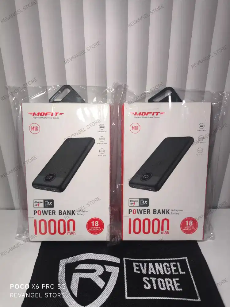 BARU SEGEL! MOFIT POWERBANK M18 LCD DISPLAY REAL CAPACITY 10000 MAH