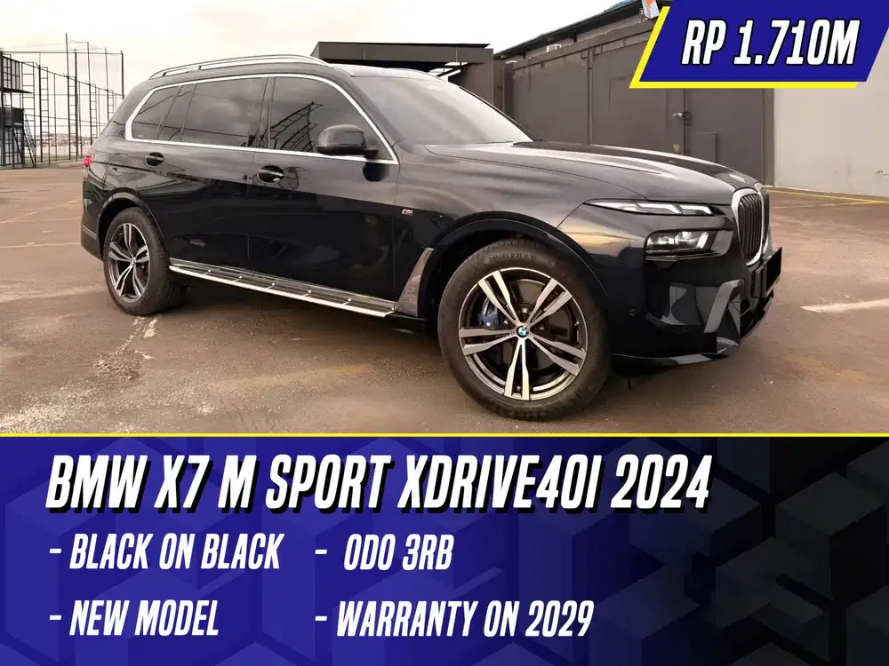 BMW X7 M Sport xDrive40i 2024 NIK 2023 Carbon on Black Hitam MSport