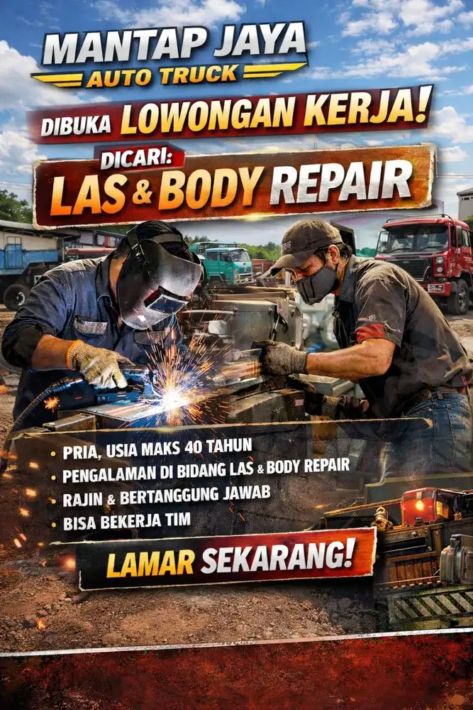 LOWONGAN KERJA LAS DAN BODY REPAIR TRUCK DI JAKARTA