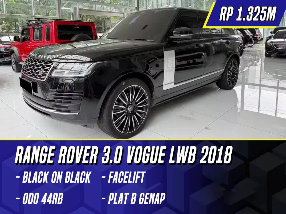 Land Rover Range Rover 3.0 Vogue LWB 2015 Facelift 2018 Black Hitam