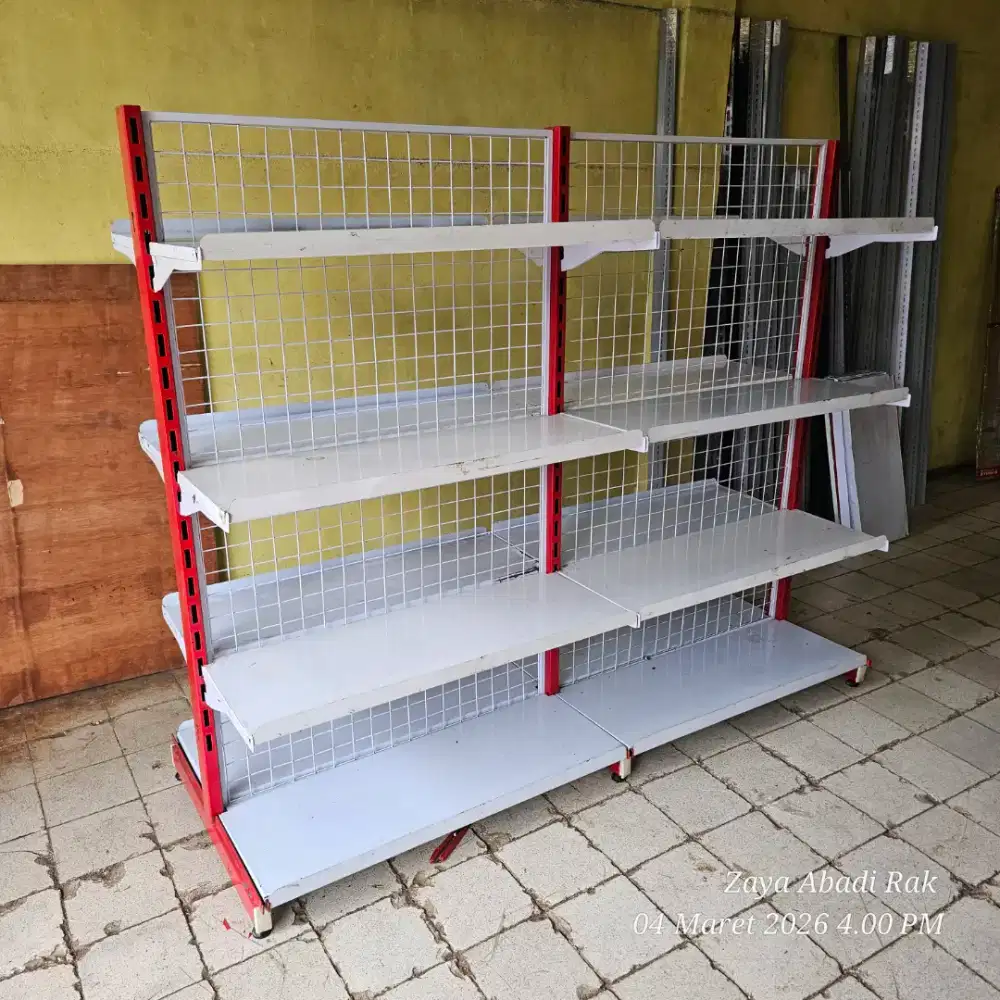 Rak Bekas Rak Gondola Minimarket Double 2 Unit sambung