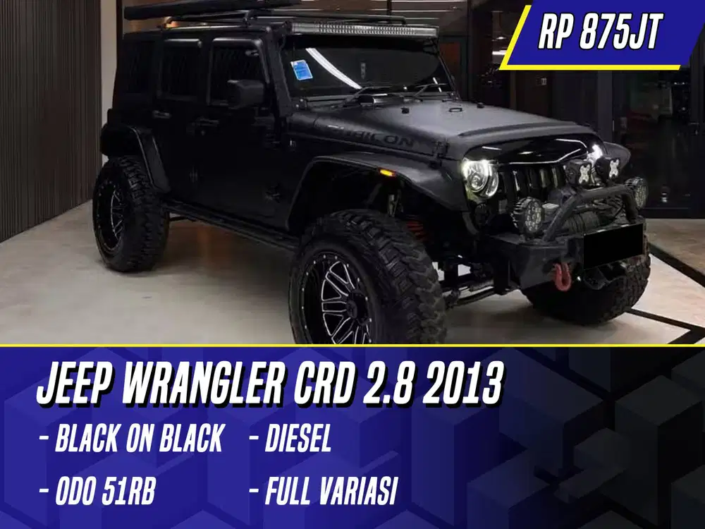 Jeep Wrangler CRD 2.8 Diesel 2013 4 Door Black Hitam
