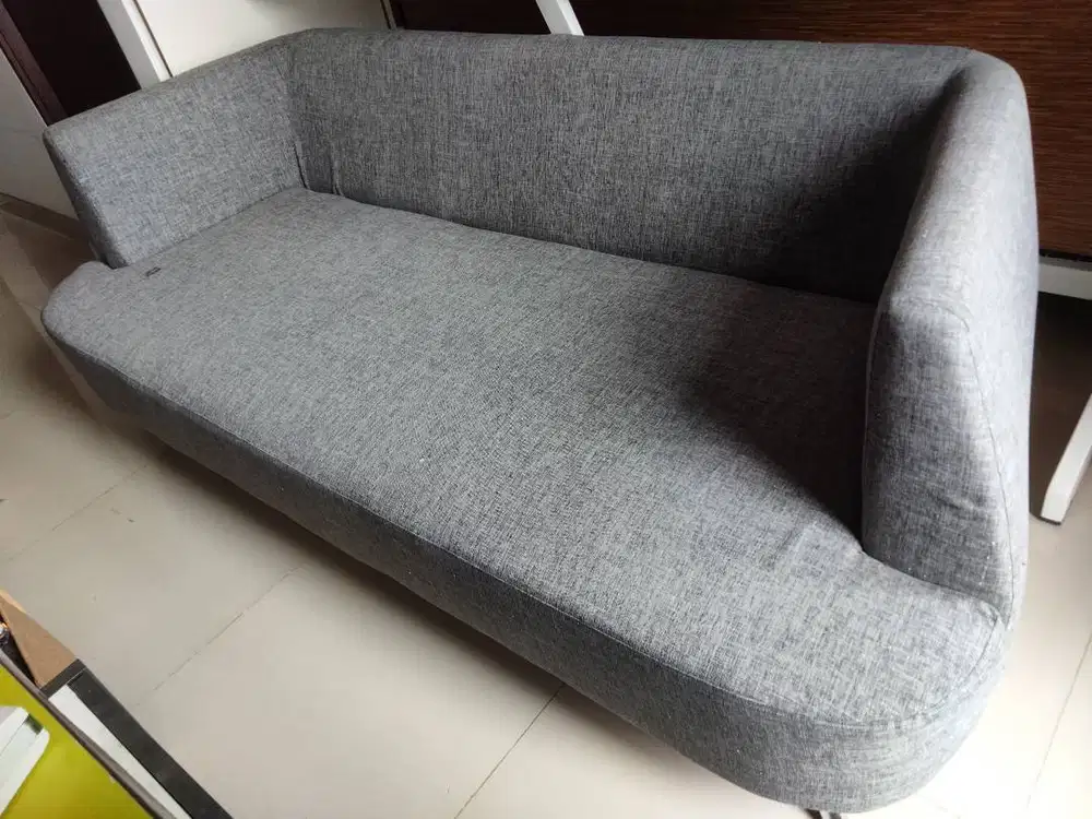 Jual Sofa ex Informa warna Abu-Abu Kaki Logam Chrome Modern Minimalis