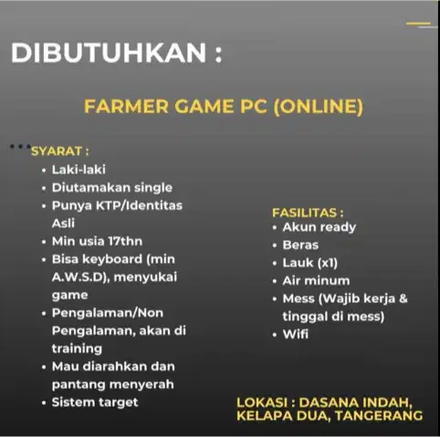 BUTUH CEPAT MMORPG FARMER GAME PC
