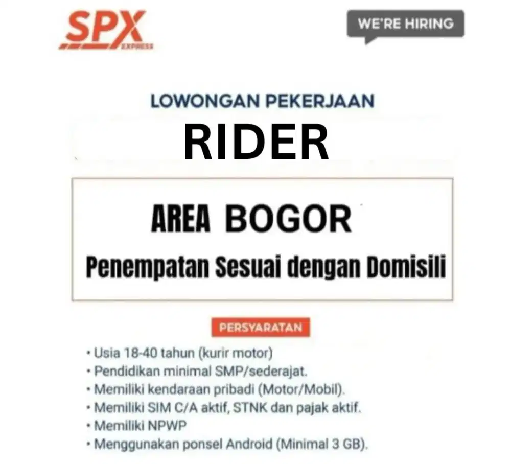 Rider Delivery Shoope express