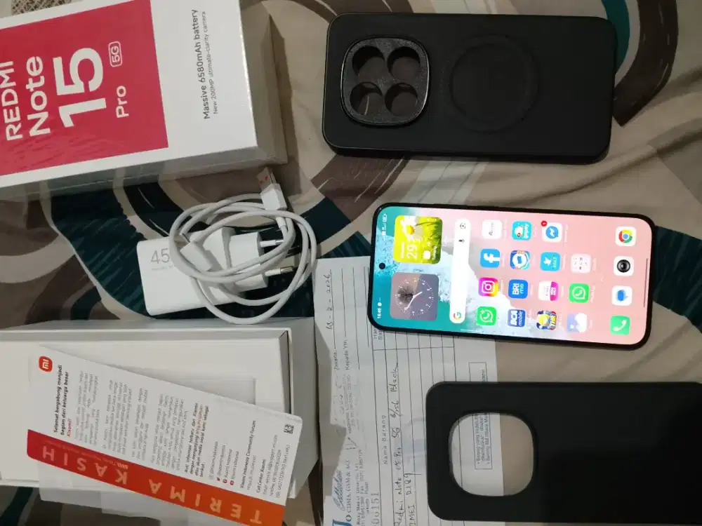 Jual rugi Redmi note 15 Pro 5g 8/256GB baru pakai 2 mingguan