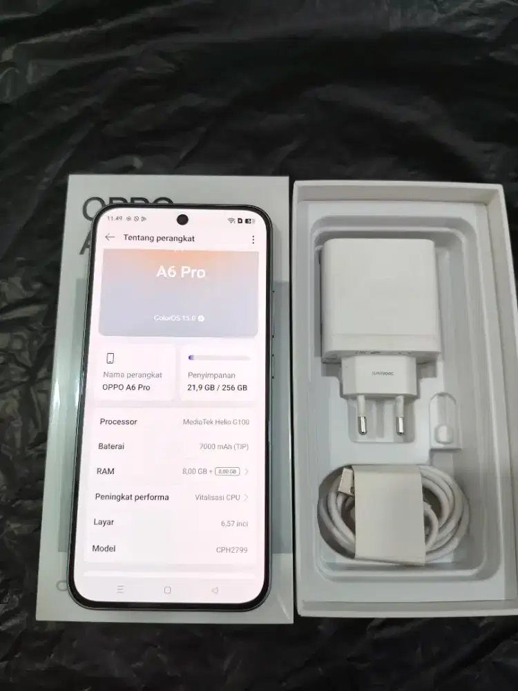 JUAL OPPO A6 PRO 5G NFC 8/256 KOMPLIT ORGINAL MULUS NO MINUS