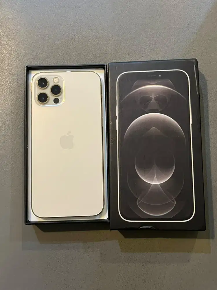 iphone 12 pro 128gb warna gold fullset mulus siap pakai