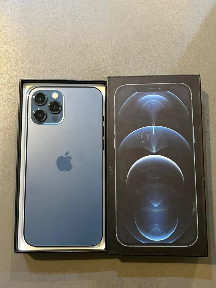 iphone 12 pro max 128gb warna pasific blue fullset mulus