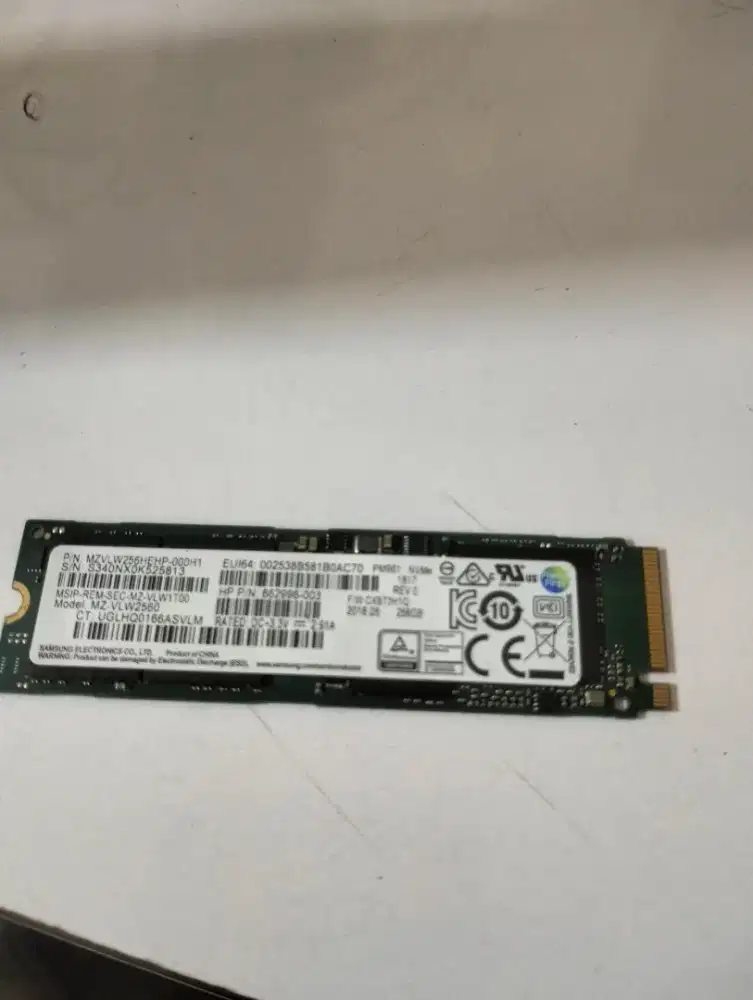 Ssd nvme 256 Samsung sentinel 100/90