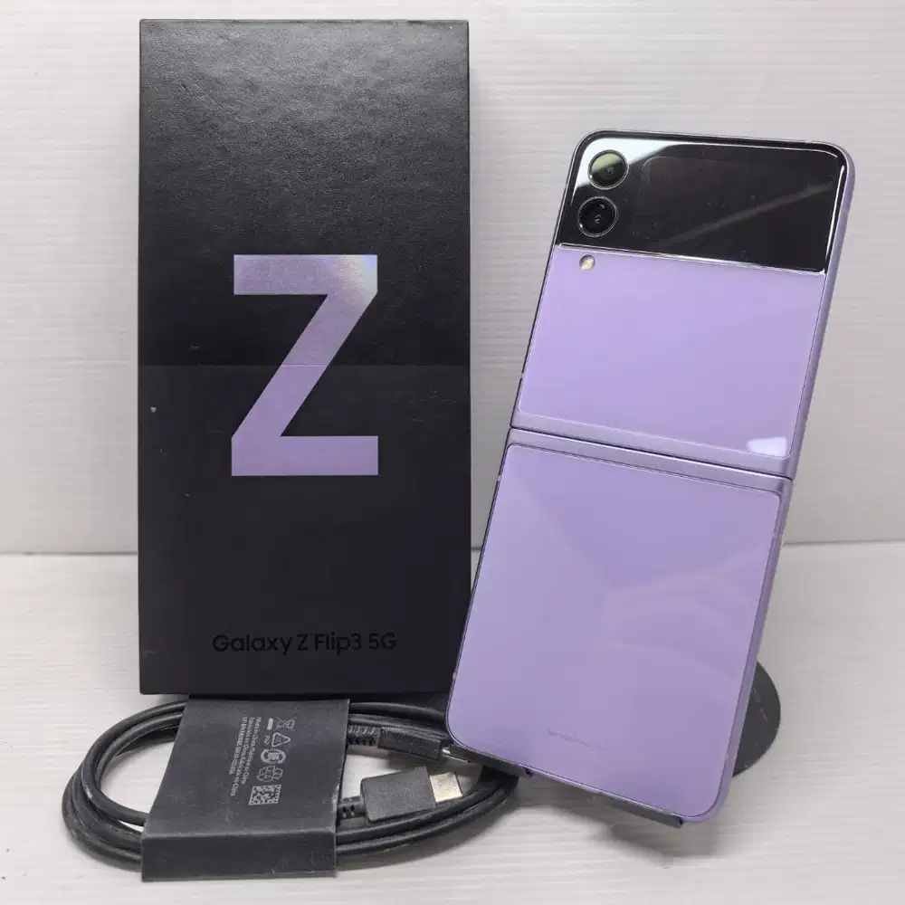 LENGKAP SAMSUNG GALAXY Z FLIP 3 5G 8/256 LAVENDER NO MINUS  FULLSET SE