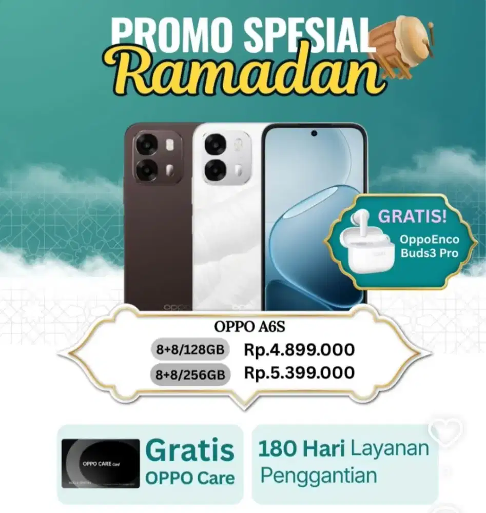 PROMO TERBARU HP OPPO A6S || GRATIS HEADSET BLUETOOTH ENCOBUDS 3 PRO