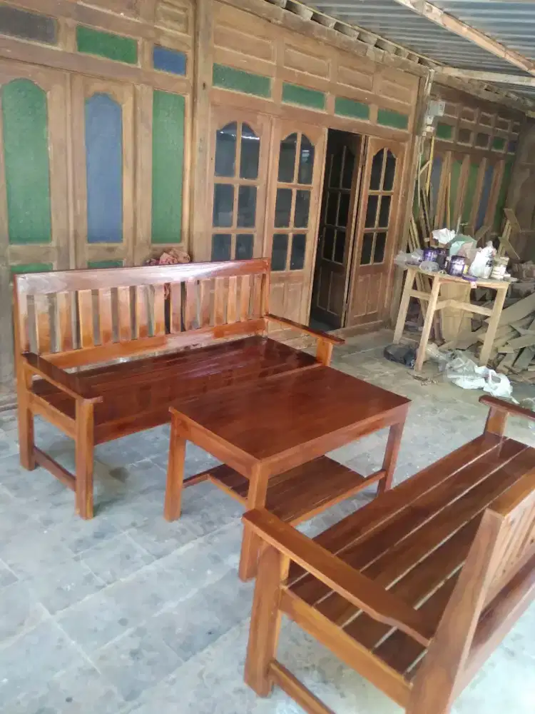 Kursi teras jati 2 kursi meja 1