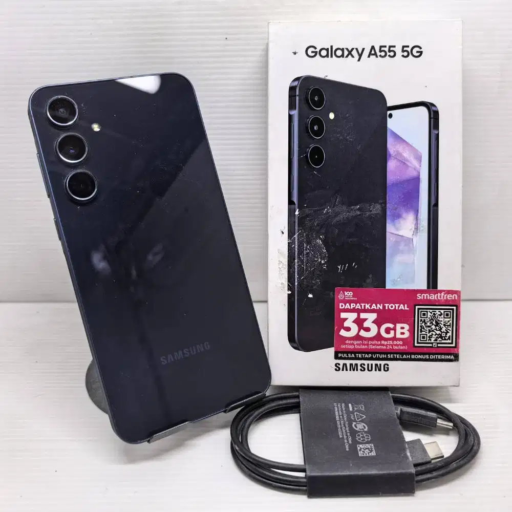 CUCI GUDANG! NO MINUS! SAMSUNG GALAXY A55 5G 8/256 NAVY FULLSET SEIN R