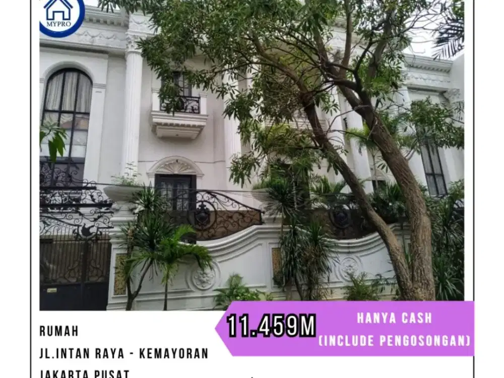MURAH RUMAH JL. INTAN RAYA - KEMAYORAN UKR 549 M2 HANYA CASH (SDH INCLUDE PENGOSONGAN)