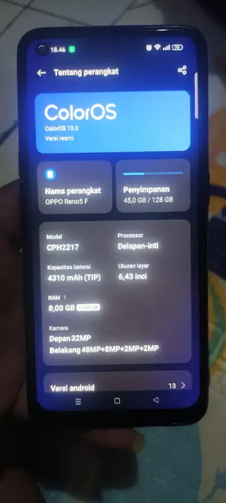 Jual hp oppo reno 5f