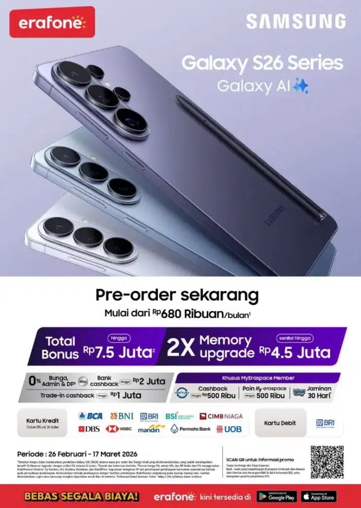 Pre Order Samsung Galaxy S26 All Series banyak bonus
