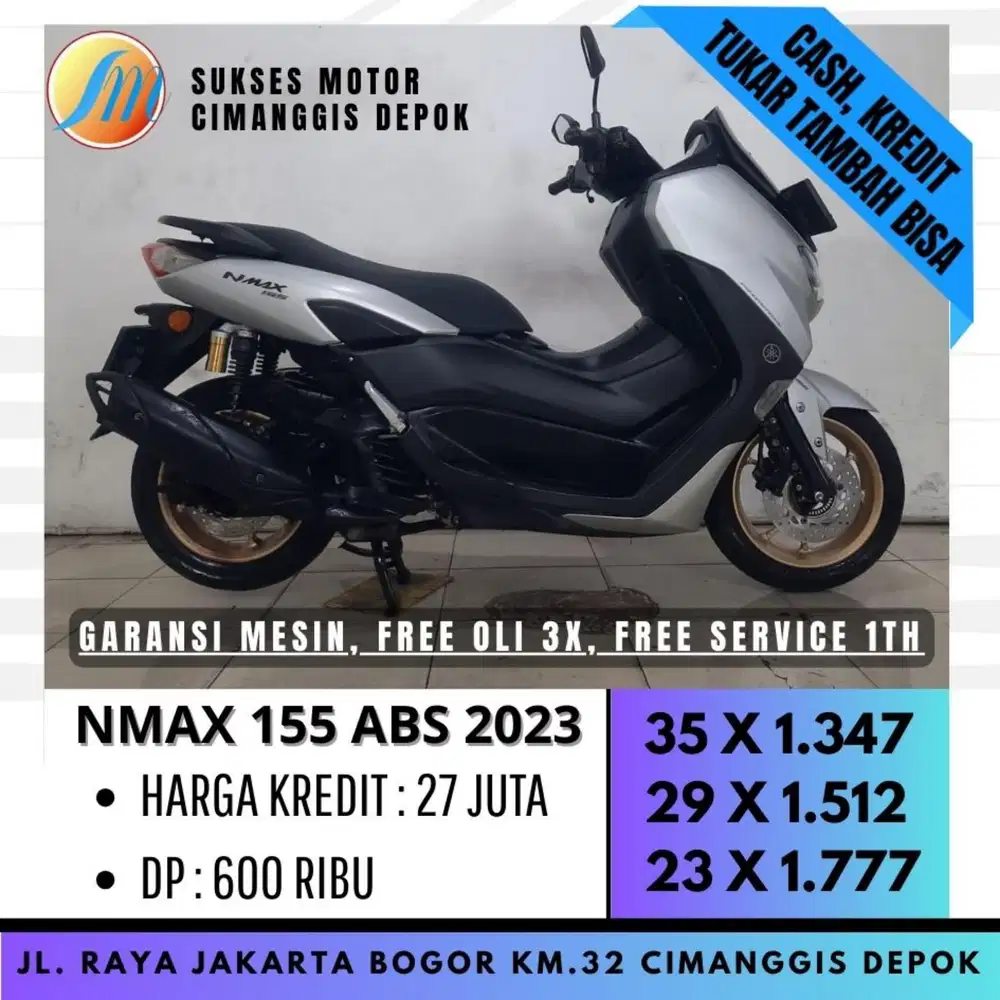 YAMAHA NMAX 155 C ABS 2023 PROMO SUKSES MTR DP 600 FREE SERVICE 1TH