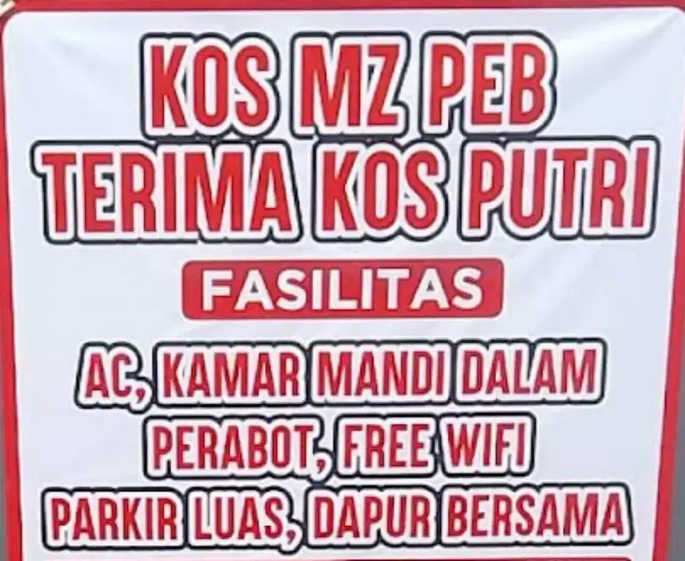 Kos putri MZ peb