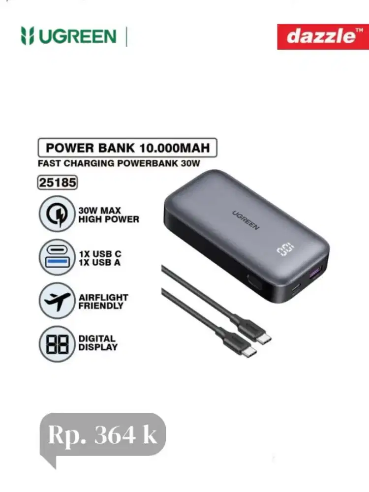Ugreen powerbank 10k mAh 30W fast charging