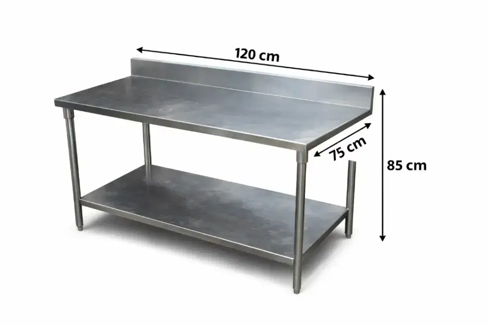 Meja Stainless 2 Susun Backsplash | Meja Dapur