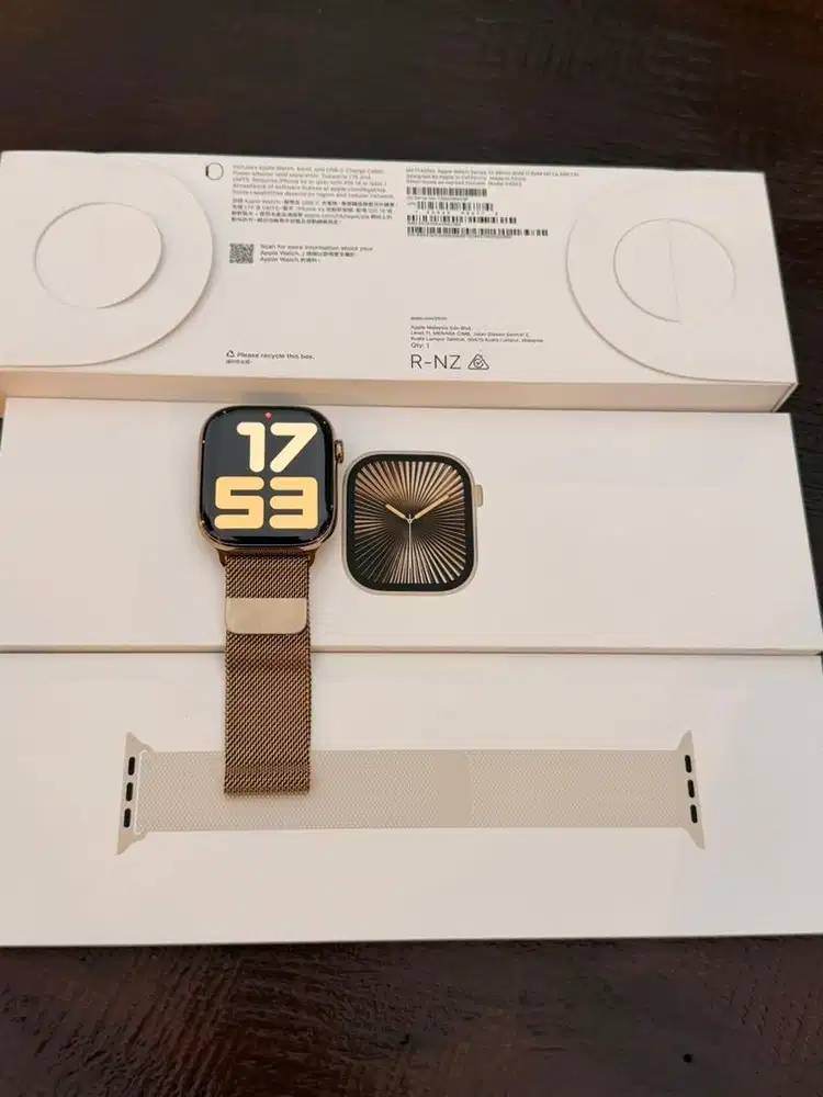 Apple Watch Series 10 46MM Gold Titanium Milanese Loop Garansi 2027
