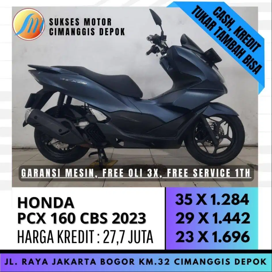 HONDA PCX 160 MCBS 2023 BIRU DOF MULUS PROMO SUKSES MTR FREE SERVICE