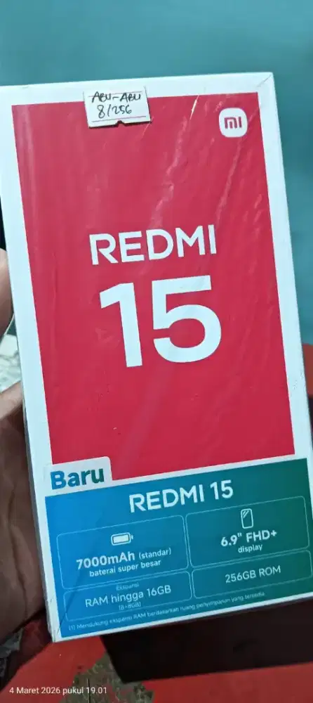 REDMI 15 RAM 8/256 warna TITAN GREY