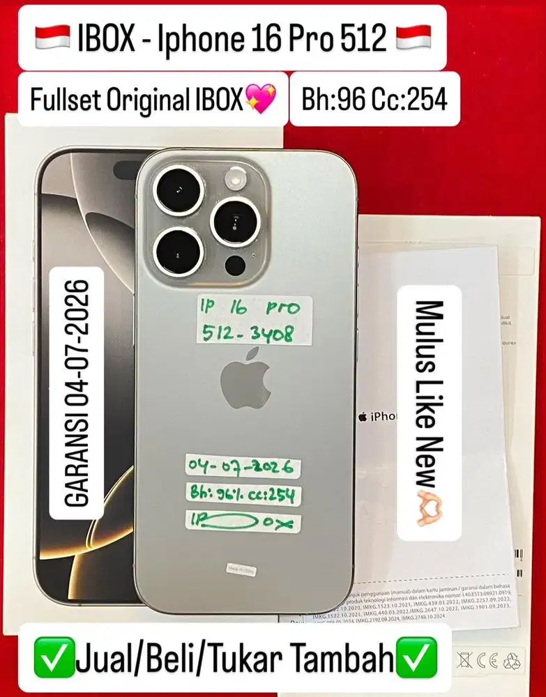 iphone 16 pro 512gb ibox fullset
