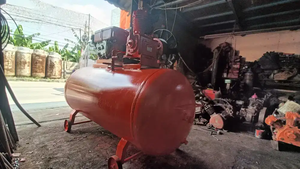 Kompresor set tambal ban jumbo tabung 1000 liter disel yanmar
