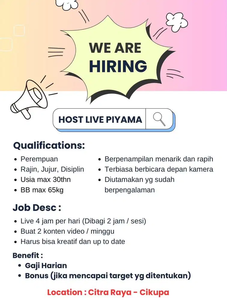 Dicari Host Live