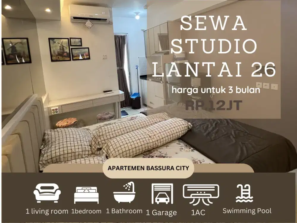 sewa studio full furnish estetik atas mall apartemen bassura city