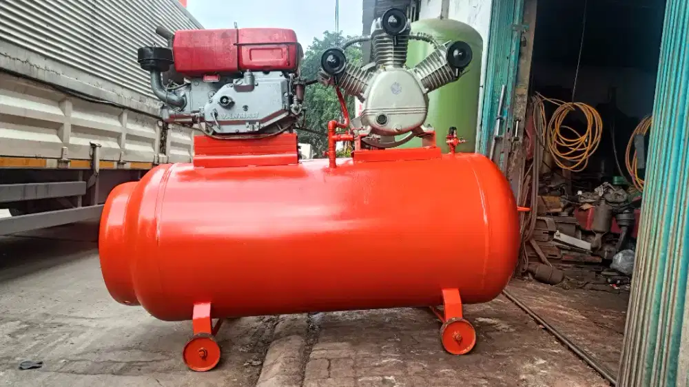 kompresor tambal ban truk tronton rakitan baru disel yanmar