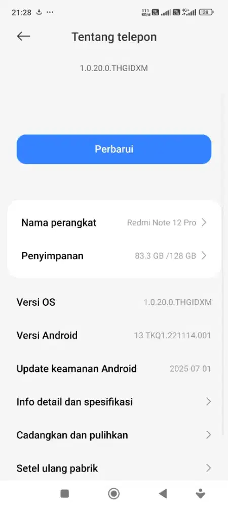 Cek mhr Xiomi Redmi Not 12Pro 8/128