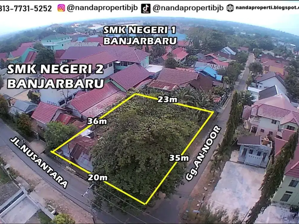 tanah HOOK pinggir Jl.Nusantara samping SMKN2 Bjb