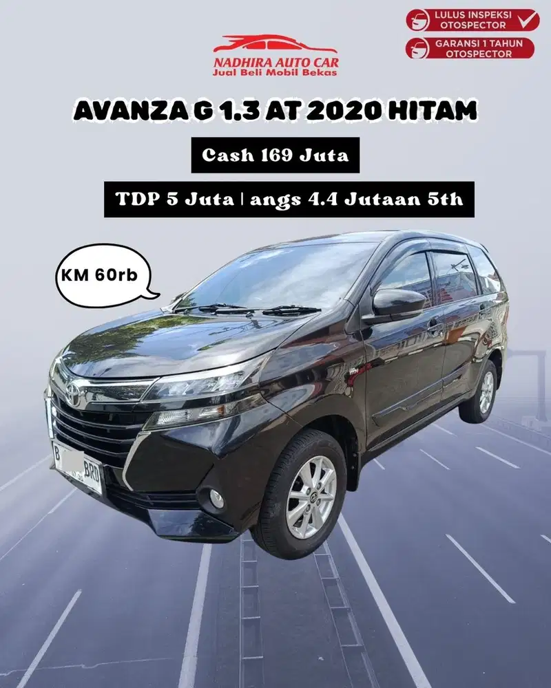 DP 5 Juta Avanza G 1.3 AT 2020 Hitam